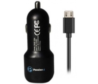 Passion4 1034 5V 2.4A One USB Car  Charger Micro USB Cable,Black